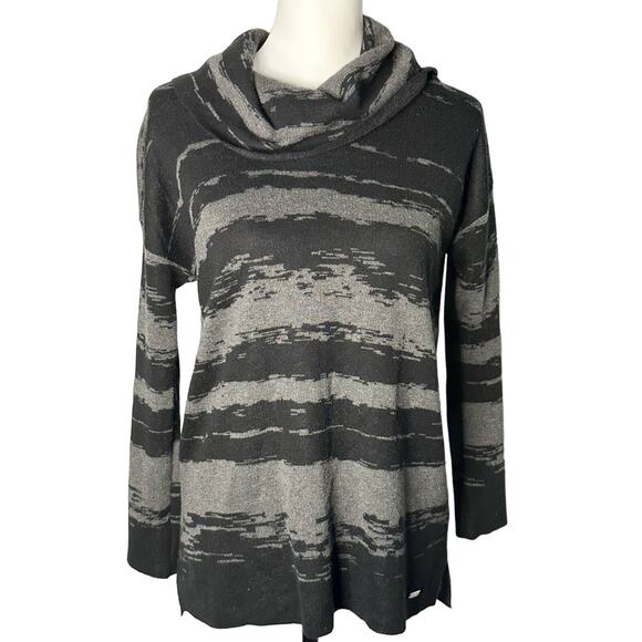 Calvin Klein Women's Turtle Neck Sweater Size Small  Black and Gray - Picture 1 of 2